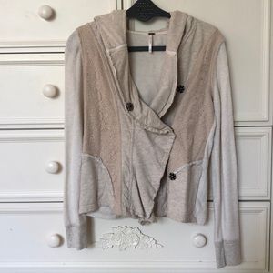 Free People Lace Sweater Jacket (Size XS)